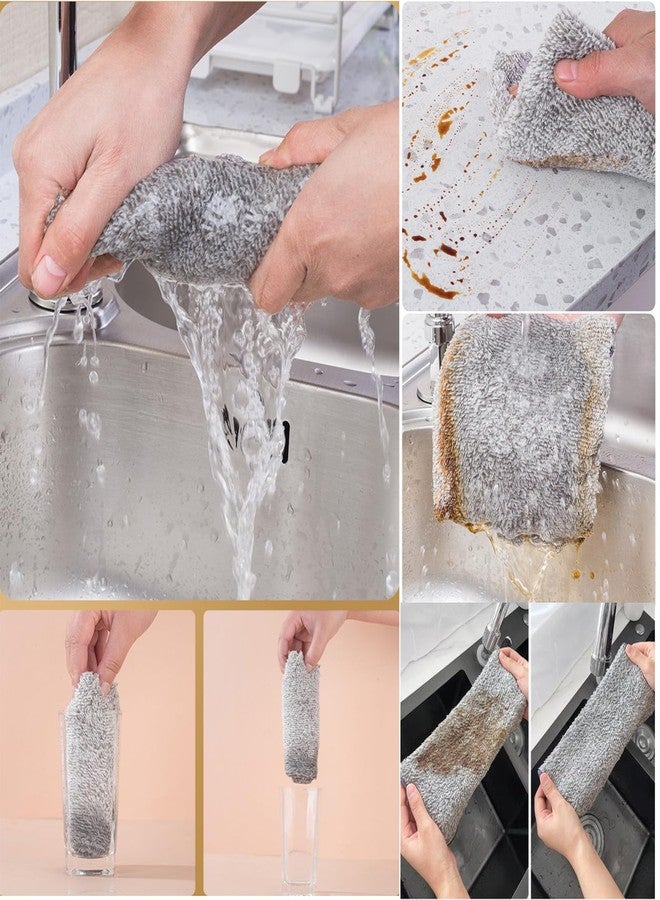 SAOYOAS 20 Pack Kitchen Dish Cloths Super Absorbent Coral Fleece Dish Cloths, Reusable Washable Fast Drying Rags, Nonstick Oil Microfiber Lint-Free Kitchen Cleaning Towels for Furniture Car Tea Bowl 10 x 10" - Image 5