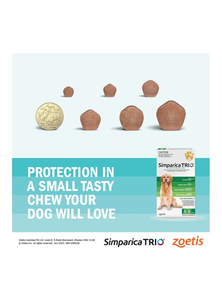Simparica TRIO the Complete Flea, Tick, and Heartworm Prevention for Dogs 20 40 kg (1 Chewable Tablets)