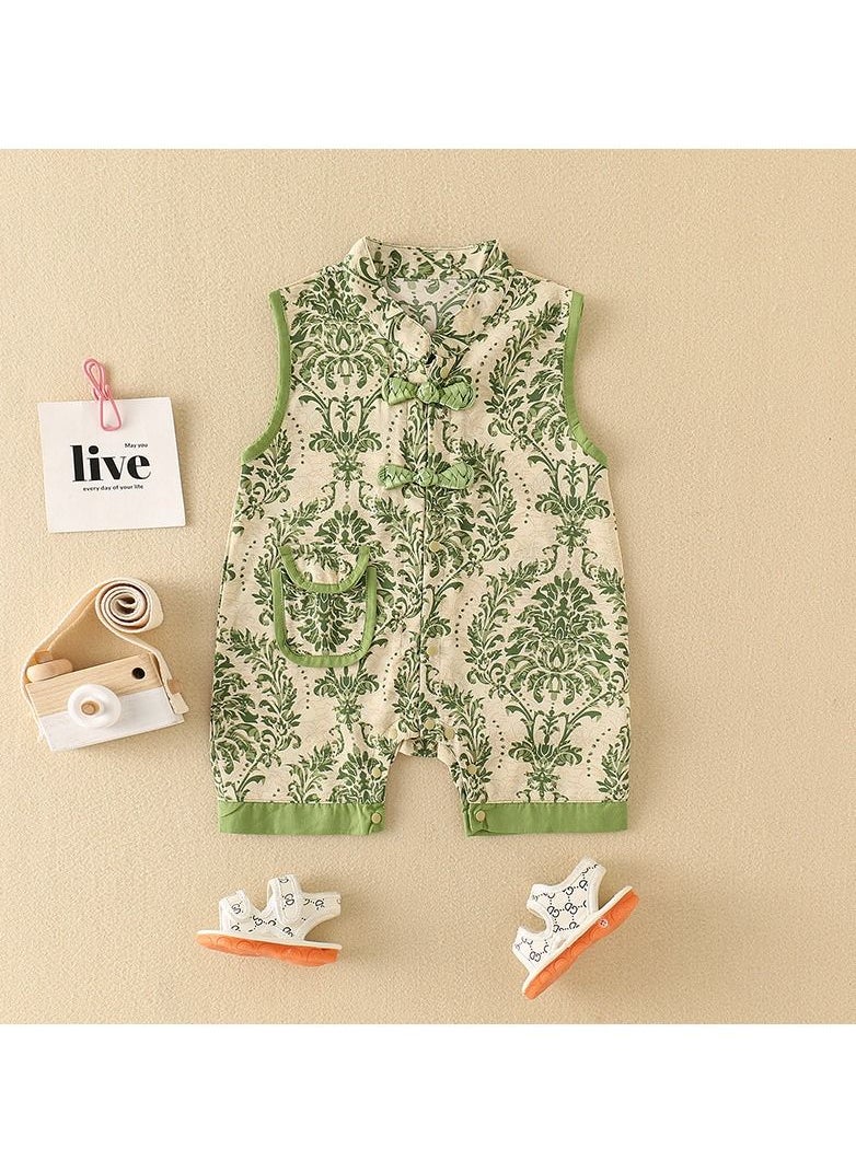 Loquat - Baby Summer Thin Chinoiserie Bodysuit - Image 1