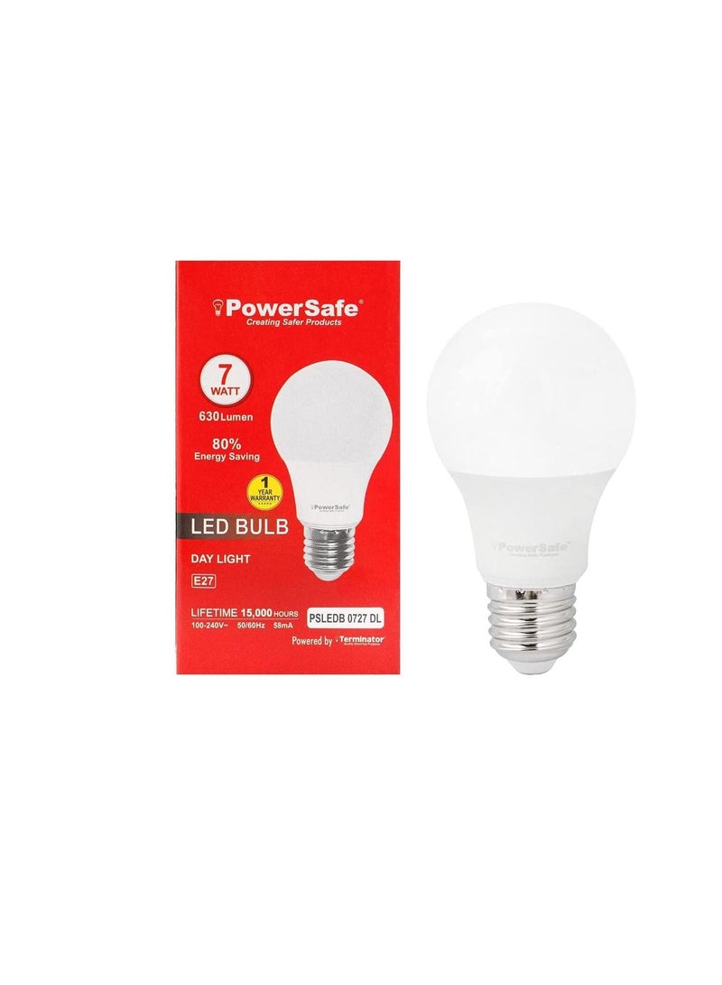 باور سيف PowerSafe موفر للطاقة 7 وات LED لمبة 630 Lumen Day Light E27 مع حماية من اندفاع التيار حزمة من 10 - Image 2