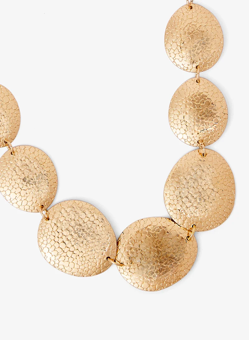 ايلا Gold and Silver Metallic Statement Necklace