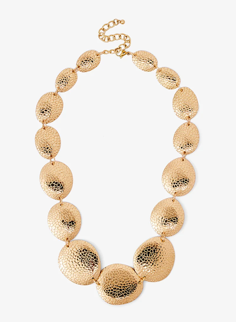 ايلا Gold and Silver Metallic Statement Necklace