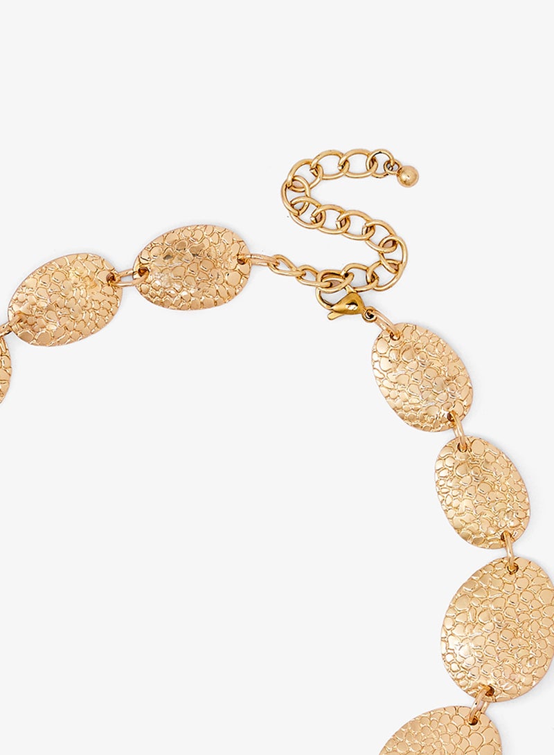 ايلا عقد بيان معدني ذهبي وفضي - Image 3