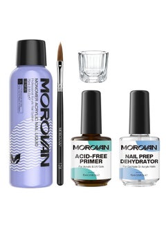 Monomer Acrylic Nail Liquid Kit: Mma-Free Fomula Acrylic Liquid For Nail Extension With Nail Dehydrator And Primer To Enhance Adhesion Of Nails Liquid Monomer Nail Kit For Diy Lover