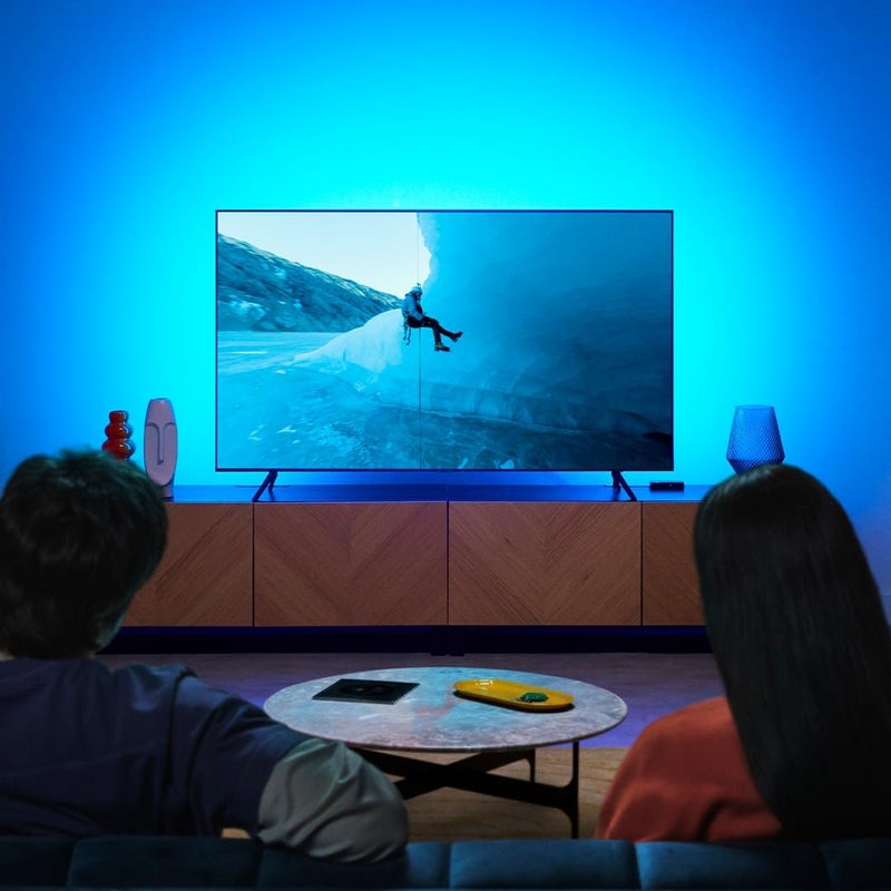 صندوق مزامنة WiZ HDMI مع إضاءة التلفزيون، مزامنة الضوء مع الأفلام/الألعاب وغيرها. يدعم HDMI 2.0، 4K بمعدل 60 هرتز، شريط LED RGBIC لأجهزة التلفزيون مقاس 75-85-75 بوصة، التحكم بالتطبيق/الصوت مع Google وAlexa - Image 3
