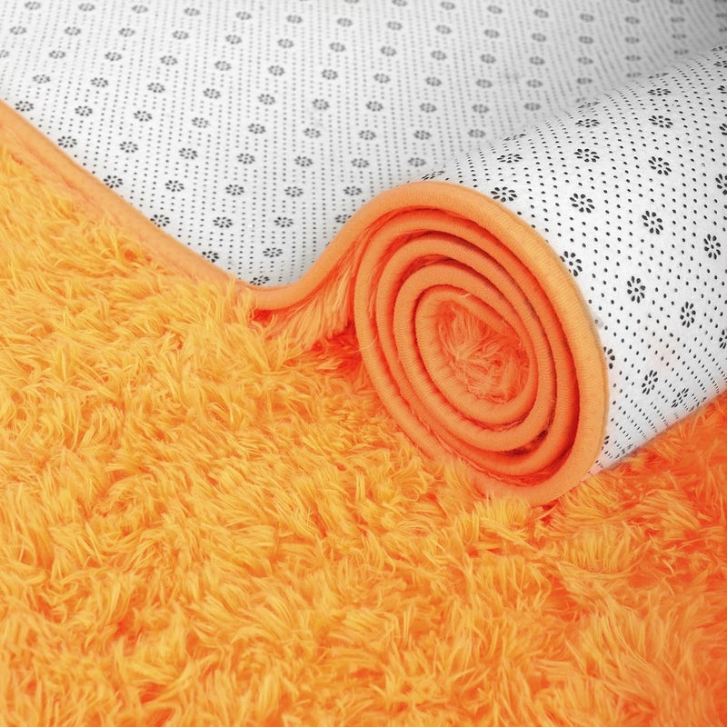 ISEAU Fluffy Rug Carpets Soft Shaggy Area Rugs Indoor Floor Mats for Kids Room Fuzzy Carpet Comfy Cute Nursery Mat Bedside Rug for Boys Girls Bedroom Living Room Home Decor, 6ft x 9ft,Orange - Image 5