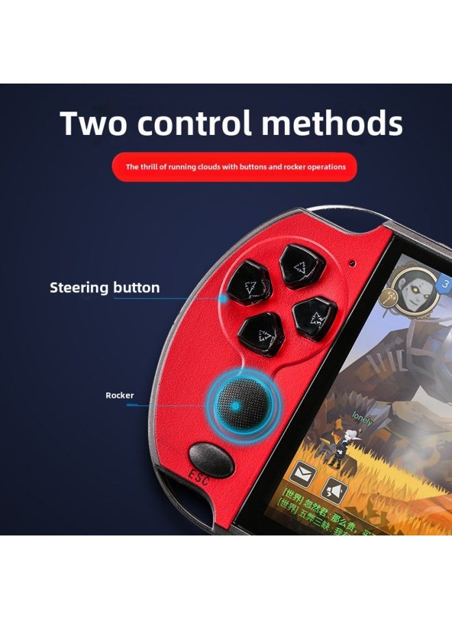 Generic - Source Manufacturers Nostalgic 8G Double Rocker PSP Game Machine 5.1 Inch HD Large Screen X7 Plus Handheld Game Machine-Product Color:Blue Red-Model:Double Version (with Camera) - Image 1