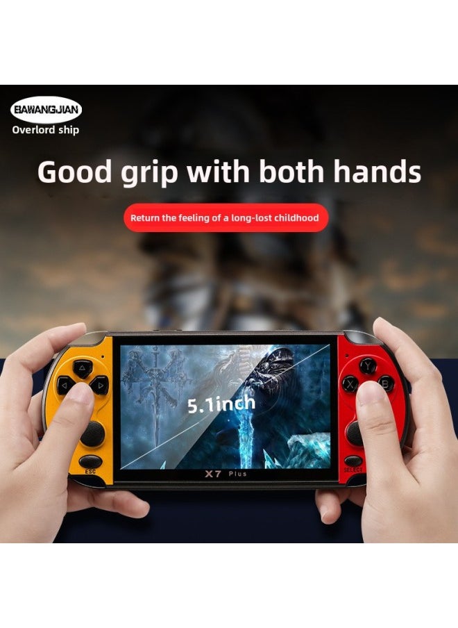 Generic - Source Manufacturers Nostalgic 8G Double Rocker PSP Game Machine 5.1 Inch HD Large Screen X7 Plus Handheld Game Machine-Product Color:Blue Red-Model:Double Version (with Camera) - Image 1