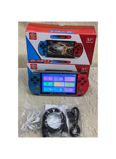 Source Manufacturers Nostalgic 8G Double Rocker PSP Game Machine 5.1 Inch HD Large Screen X7 Plus Handheld Game Machine-Product Color:Blue Red-Model:Double Version (with Camera)