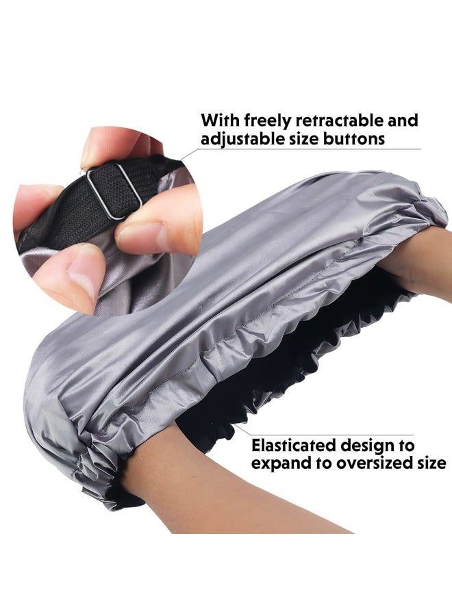 Amamba Shower cap for women,Luxury Silk Lined Shower Cap, Machine Washable, Adjustable Size & Reusable,Large Satin Shower Cap for all hair-gray - Image 5
