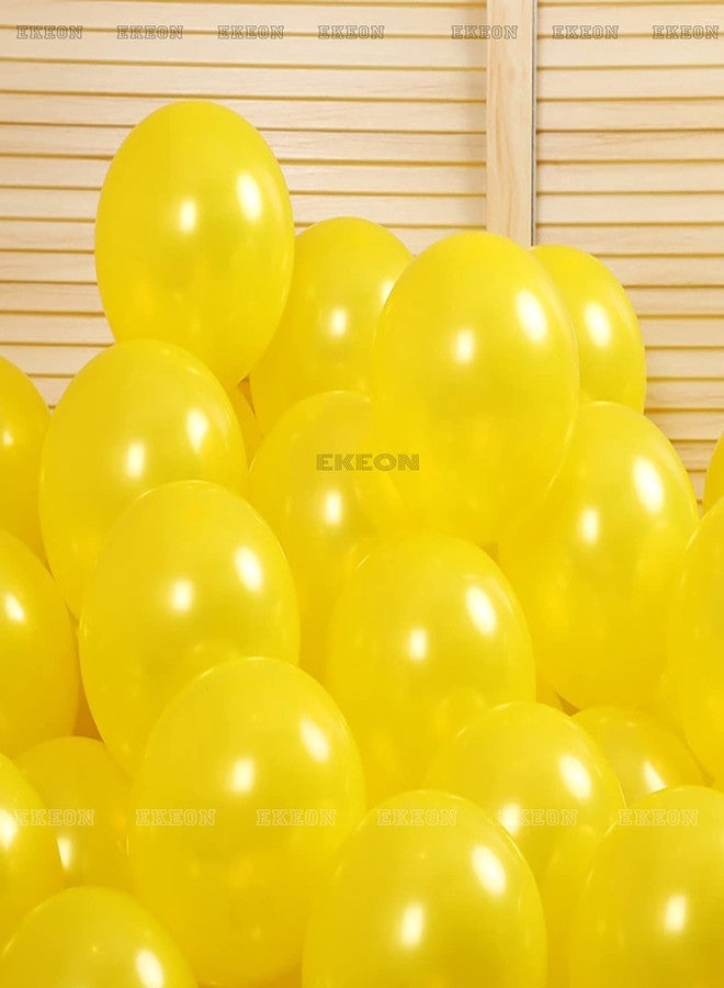 Ekeon بالونات إيكيون الصفراء المعدنية (عبوة من 50 بالونًا) - بالونات صفراء معدنية لأعياد الميلاد، والذكرى السنوية، وحفلات الزفاف، والخطوبة، وحفلات الحناء، وحفلات الانتقال إلى منزل جديد، وديكورات حفلات بطابع الغابة (أصفر، عبوة من 50 بالونًا) - Image 1