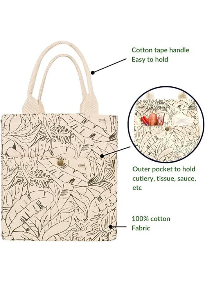 earthsave Earthsave Eco Insulated Lunch Bag for Office Men & Women  Lunch Box Bag for Kids  Canvas Tiffin Bags for School  Drawstring Lunch Bag  - Image 5