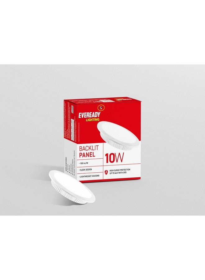 Eveready Eveready Plastic 10W Recessed Ceiling Light|Requires False Ceiling|4Kv Surge Protection|High Lumen|Back Lit Down Light Panel|Cut Out-4 Inches(Round, Pack of 10) for Living Room,Bedroom,Hall,Kitchen - Image 2