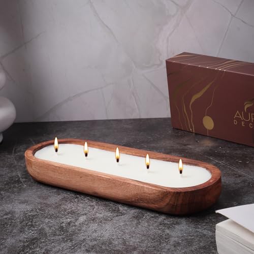 AURA DECOR AuraDecor Wooden Urli Candle with Luxury Aroma of Oudh & Vanilla for Aromatherapy, HomeDecor & Gifting, Soy Wax (Wooden Urli Candle, Medium) - Image 2