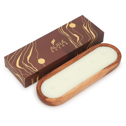 AURA DECOR AuraDecor Wooden Urli Candle with Luxury Aroma of Oudh & Vanilla for Aromatherapy, HomeDecor & Gifting, Soy Wax (Wooden Urli Candle, Medium) - Image 4