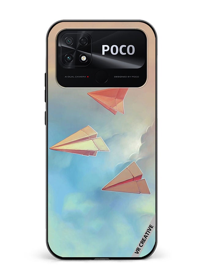 VR CREATIVE Protective Case Cover For Xiaomi Poco C40 Paper Plane Design  Multicolour - Image 1