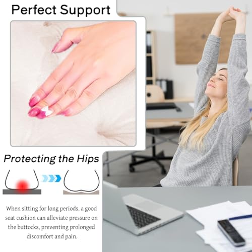 MissSoul 2 Pack Square Seat Cushions - Velvet & Slow-Rebound Foam Chair Pads Chair Pillow Cushion with Anti-Slip Ties for Kitchen, Dining, Office Chairs, Tatami (16"x16", Ivory) - Image 5