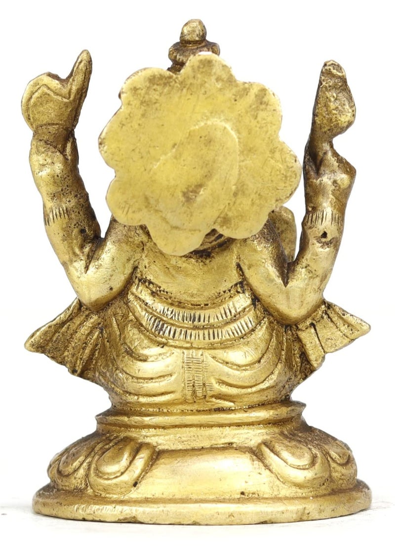 اشيرواد Ashirwad Brass Lord Ganesha Idol تمثال للمنزل الهندوسي Ganpati Bappa Vinayaka Murti (Ganesh-20)  - Image 4