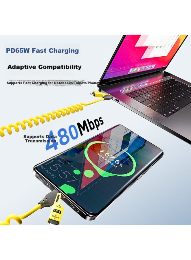 Jowoye Apple 16 Data Cable Huawei Phone Super Fast Charging Cable 65W Honor Android Iphone 14 Carplay/Carlife/Hicar Car Navigation Projection Spring Cable - Image 4