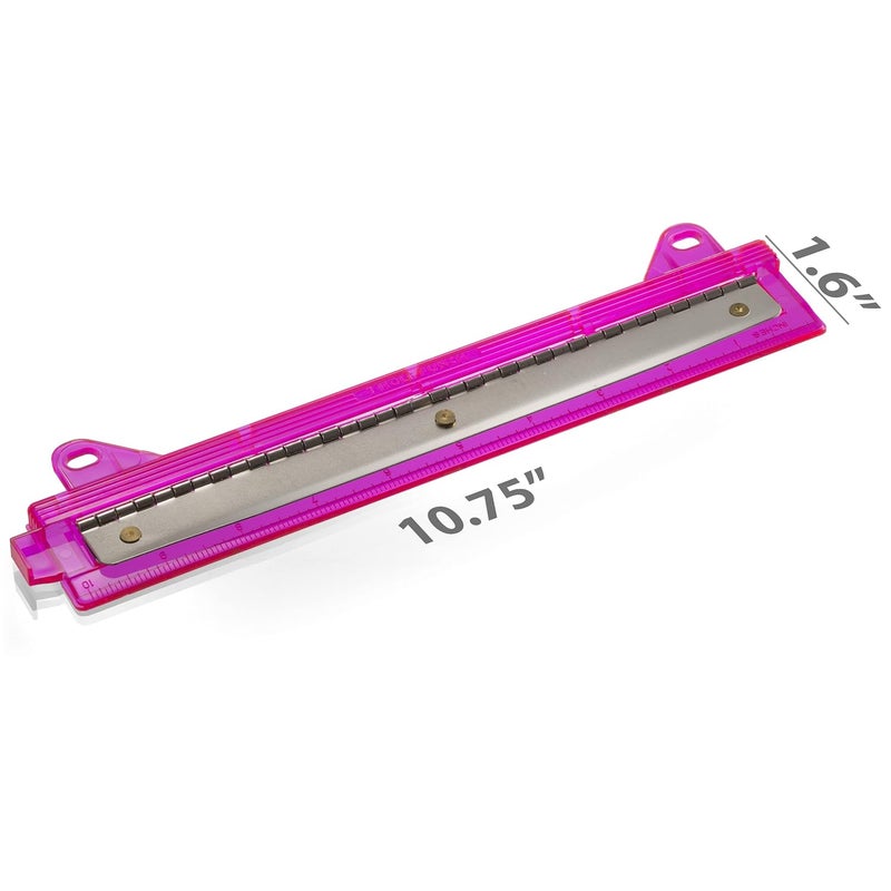Officemate OIC Ring Binder Punch - 3 Sheet Capacity, Assorted Colors (Pink/Teal/Smoke) - Image 4