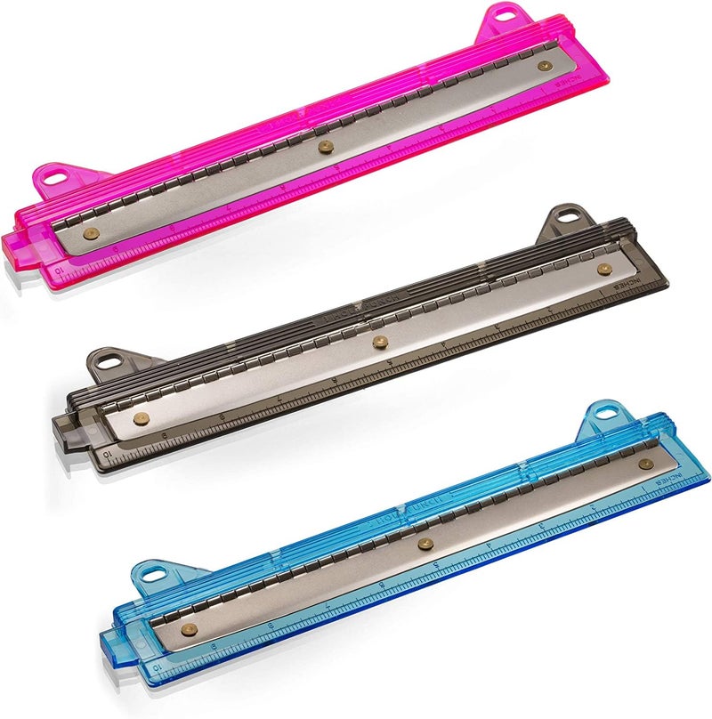 Officemate OIC Ring Binder Punch - 3 Sheet Capacity, Assorted Colors (Pink/Teal/Smoke) - Image 2