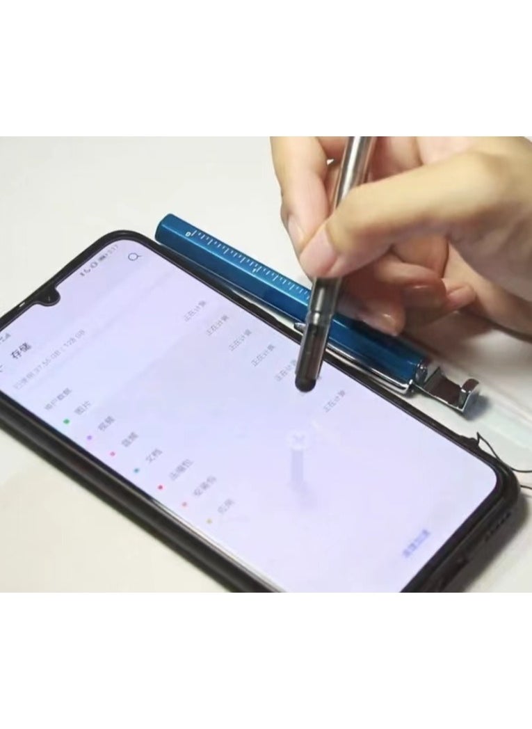 Generic - 2 Pieces of 7 in 1 Multi-Function Tool Pens: Phone Stand, Metal Ballpoint Pen, Scale Ruler, Handwriting Pen, Bottle Opener, Touch Screen Pen - Image 1