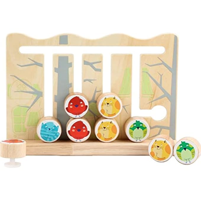 WOODEN SLIDE PUZZLE BOARD FOR KIDS |COLOR & ANIMALS SORTING MATCHING BOARD PUZZLE TOYS | BRAIN TEASERS LOGIC GAME | MONTESSORI LEARNING EDUCATIONAL BABY TOY PUZZLE FOR KIDS 3+YEARS BOYS GIRLS - Image 4