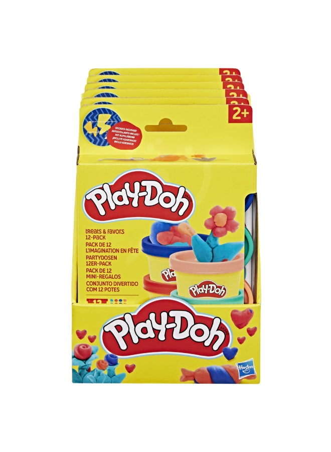 Play-Doh 12 Pack Treats & Favors, Stickers & 1 Ounce Modeling Compound Cans, Party Goodie Bag Fillers, Arts & Crafts for Kids 2+ - Image 4