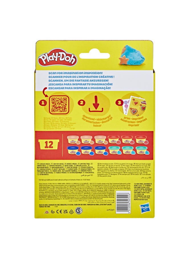 Play-Doh 12 Pack Treats & Favors, Stickers & 1 Ounce Modeling Compound Cans, Party Goodie Bag Fillers, Arts & Crafts for Kids 2+ - Image 3