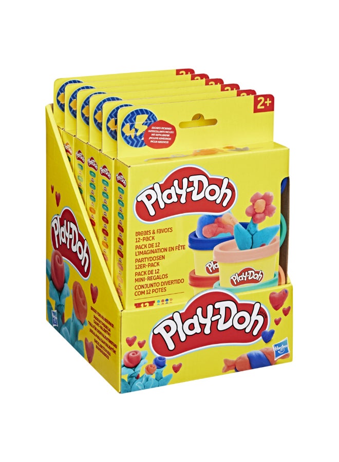 Play-Doh 12 Pack Treats & Favors, Stickers & 1 Ounce Modeling Compound Cans, Party Goodie Bag Fillers, Arts & Crafts for Kids 2+ - Image 5