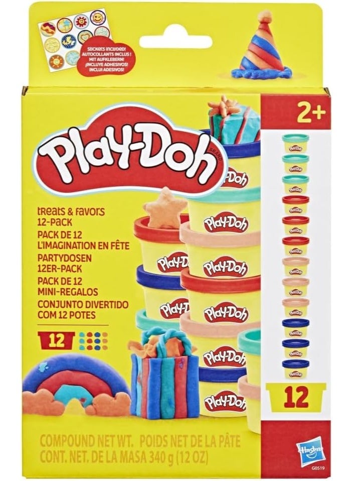 Play-Doh باي-دو 12 عبوة من الحلويات والهدايا، ملصقات وعبوات مركب النمذجة 1 أونصة، حشوات أكياس الحفلات، فنون وحرف للأطفال 2+ - Image 2