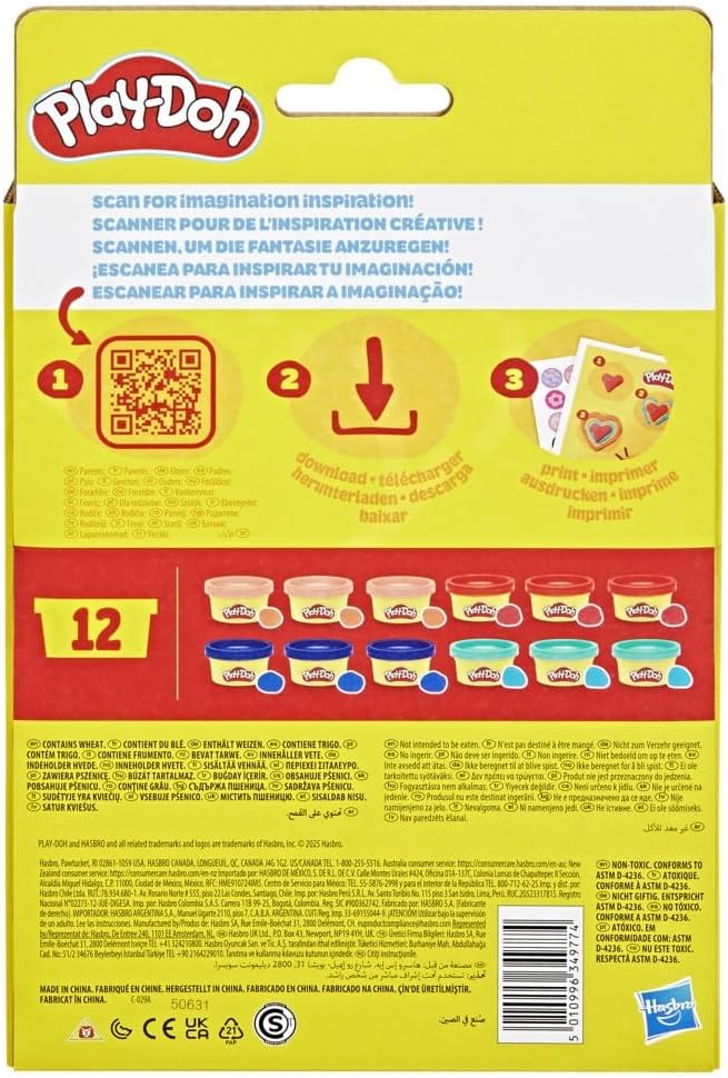 Play-Doh 12 Pack Treats & Favors with Stickers - 1 Ounce Modeling Compound Cans for Kids 2+ - Image 4