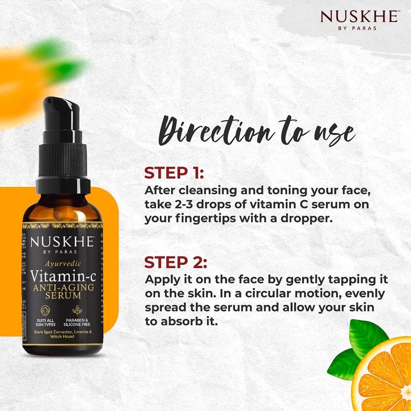 Nuskhe By Paras NUSKHE BY PARAS Pure Vitamin C ComboVitaminC Face Wash Toner And Anti Ageing SerumUnisex 210 Ml Pack Of 3 - Image 3