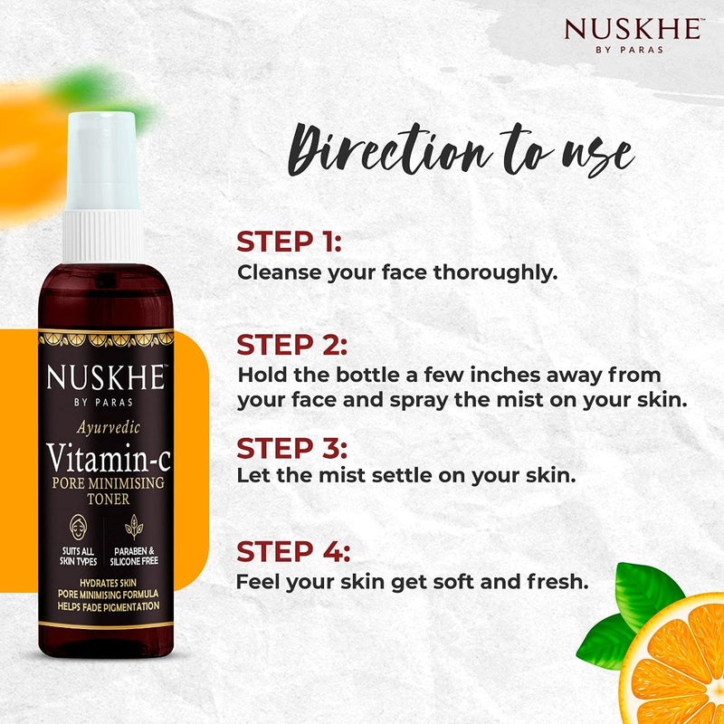 Nuskhe By Paras NUSKHE BY PARAS Pure Vitamin C ComboVitaminC Face Wash Toner And Anti Ageing SerumUnisex 210 Ml Pack Of 3 - Image 5
