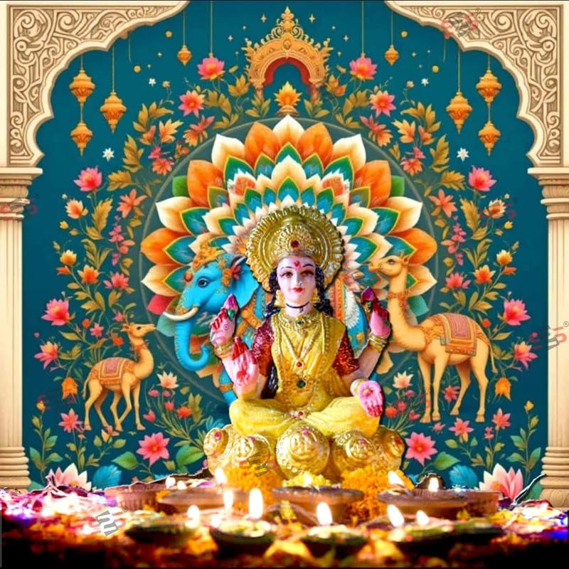 S2S Elephant Backdrop Cloth for Pooja Decoration Traditional, Background Decoration Cloth | Curtain Cloth for Festival, Functions & Ceremonies - (5 x 5 Feet) (Elephant) - Image 3