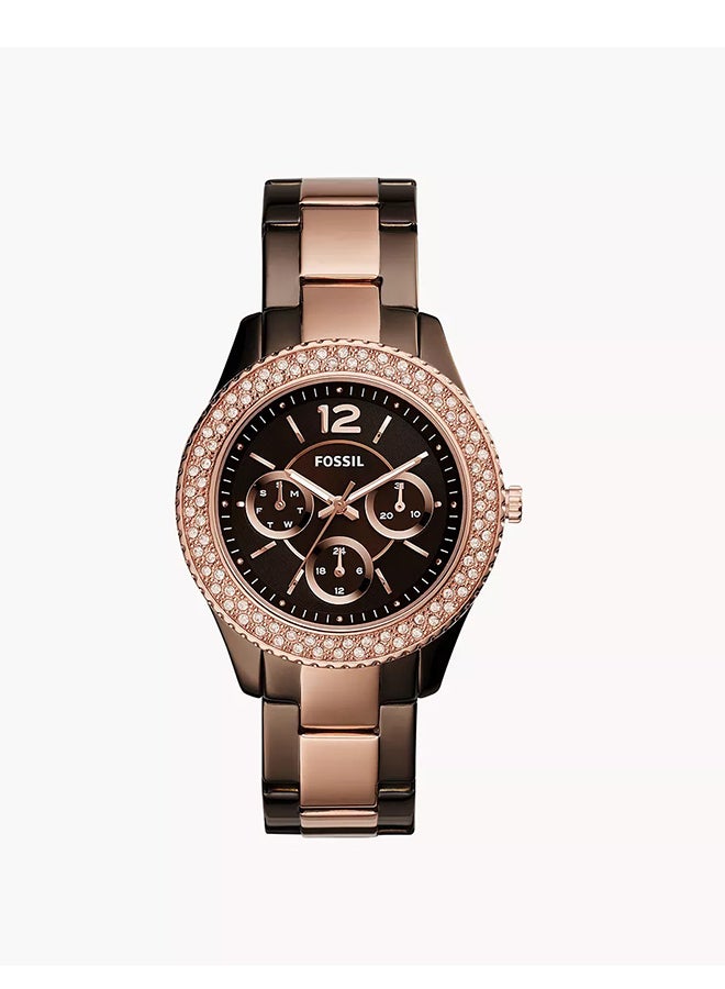 FOSSIL Women Analog Round Shape Stainless Steel Wrist Watch ES4079 - 38 Mm - Image 1