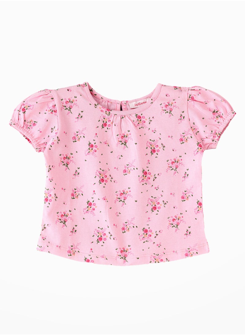 Jelliene Girls Floral Printed Knit Top  - Image 1