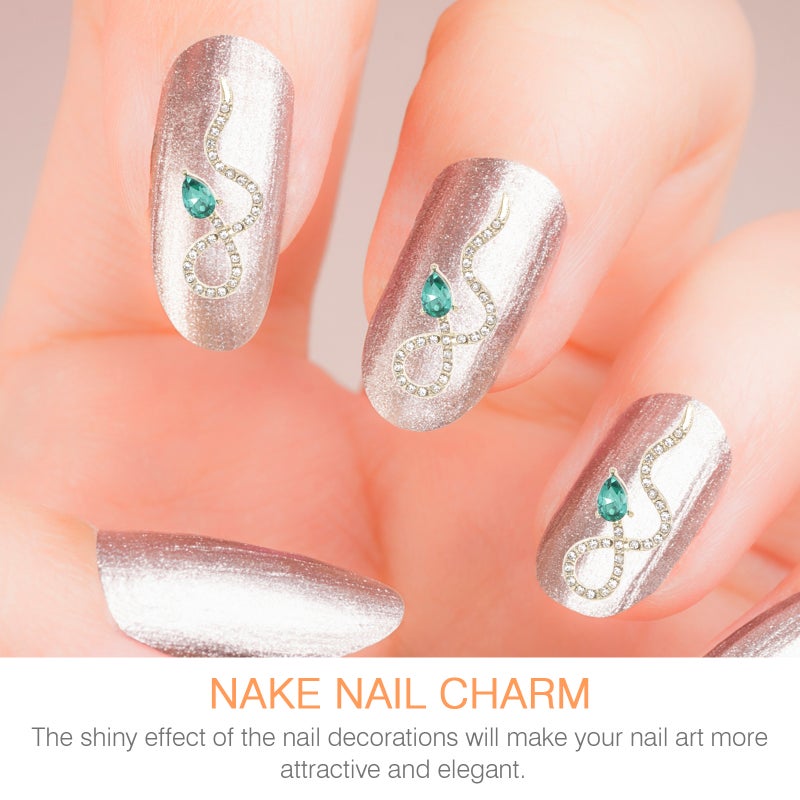 4pcs Snake Nail Charm Nail Decorations 3D Manicure Charms Chic Nail Ornaments - Image 1