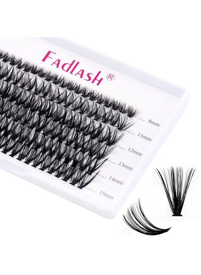 FADLASH - Lash Clusters Extensions 40D Individual Cluster Lashes Mixed Tray Black Mink DIY Eyelash Extensions and Under Eyelashes Professional Makeup (40D-0.07-D, 8-15mm) - Image 1