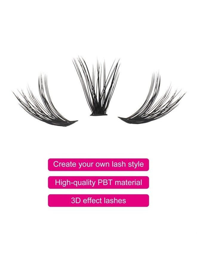 FADLASH - Lash Clusters Extensions 40D Individual Cluster Lashes Mixed Tray Black Mink DIY Eyelash Extensions and Under Eyelashes Professional Makeup (40D-0.07-D, 8-15mm) - Image 1