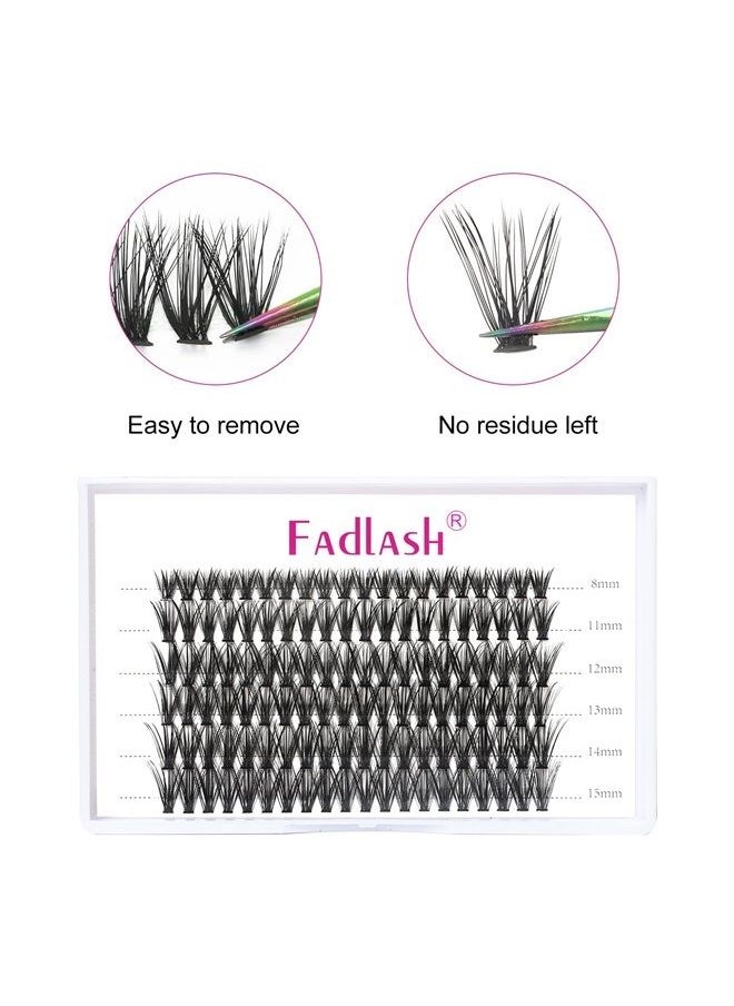 FADLASH - Lash Clusters Extensions 40D Individual Cluster Lashes Mixed Tray Black Mink DIY Eyelash Extensions and Under Eyelashes Professional Makeup (40D-0.07-D, 8-15mm) - Image 1