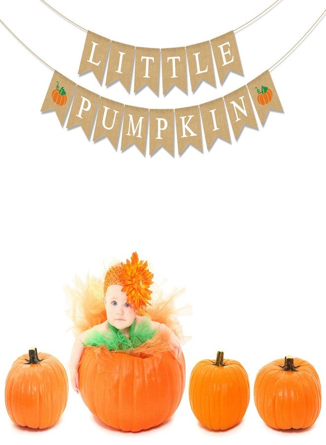 Rainlemon Jute Burlap Little Pumpkin Banner Fall Baby Shower Gender Reveal Birthday Party Garland Decoration - Image 2