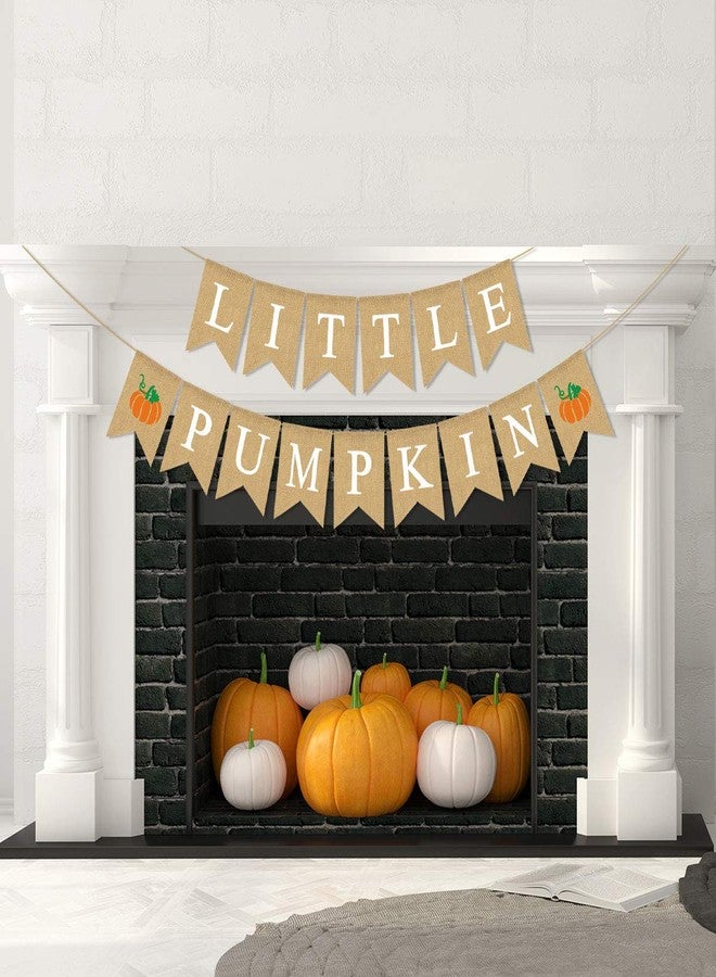 Rainlemon Jute Burlap Little Pumpkin Banner Fall Baby Shower Gender Reveal Birthday Party Garland Decoration - Image 3