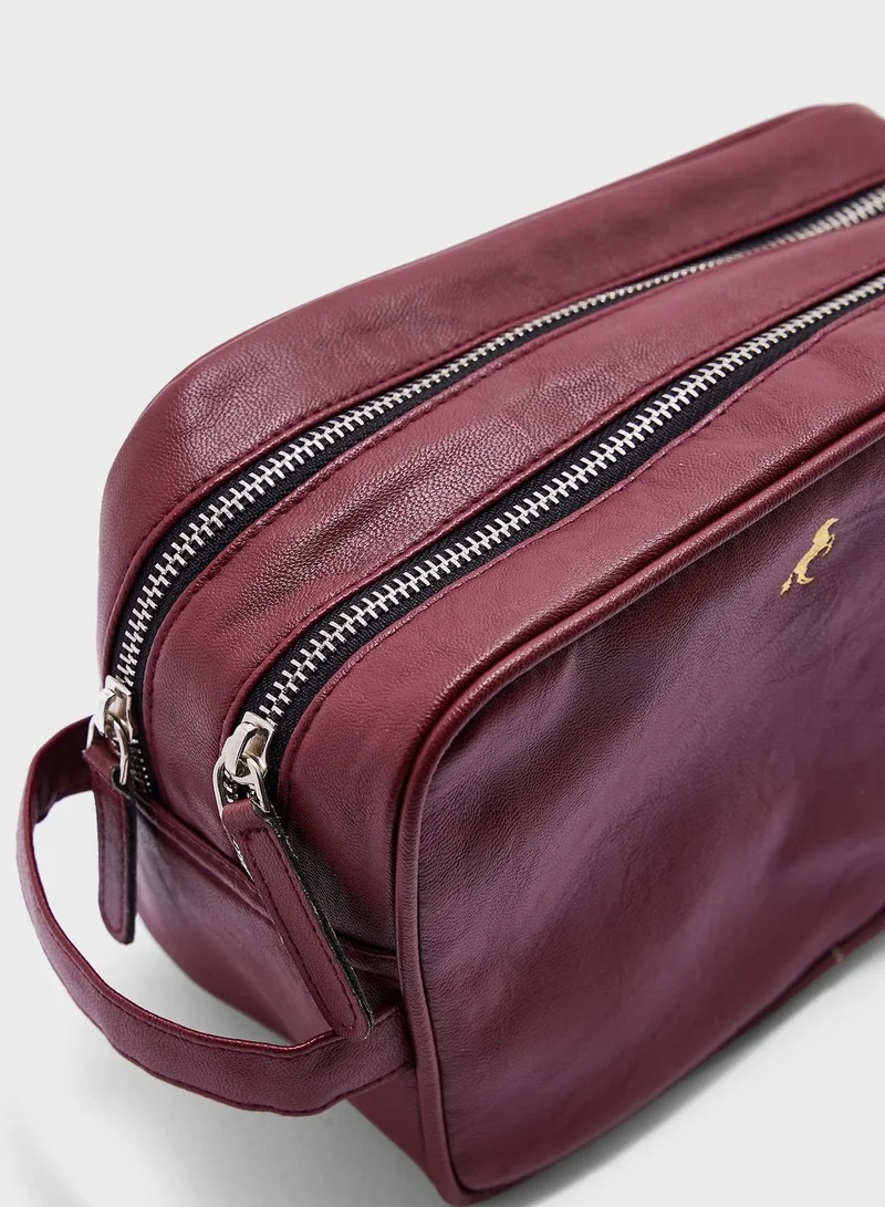 Robert Wood Dual Compartment Travel Toiletry Bag