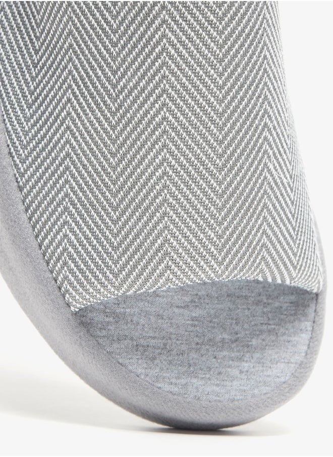 DUCHINI Duchini Men's Chevron Textured Bedroom Slide Slippers  - Image 4