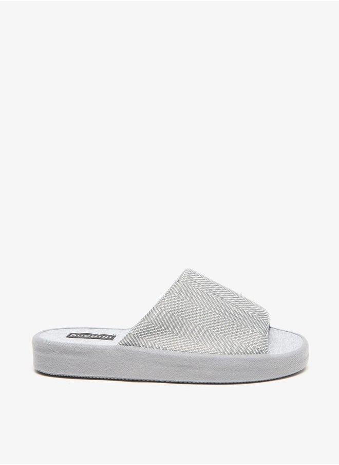 DUCHINI Duchini Men's Chevron Textured Bedroom Slide Slippers  - Image 1