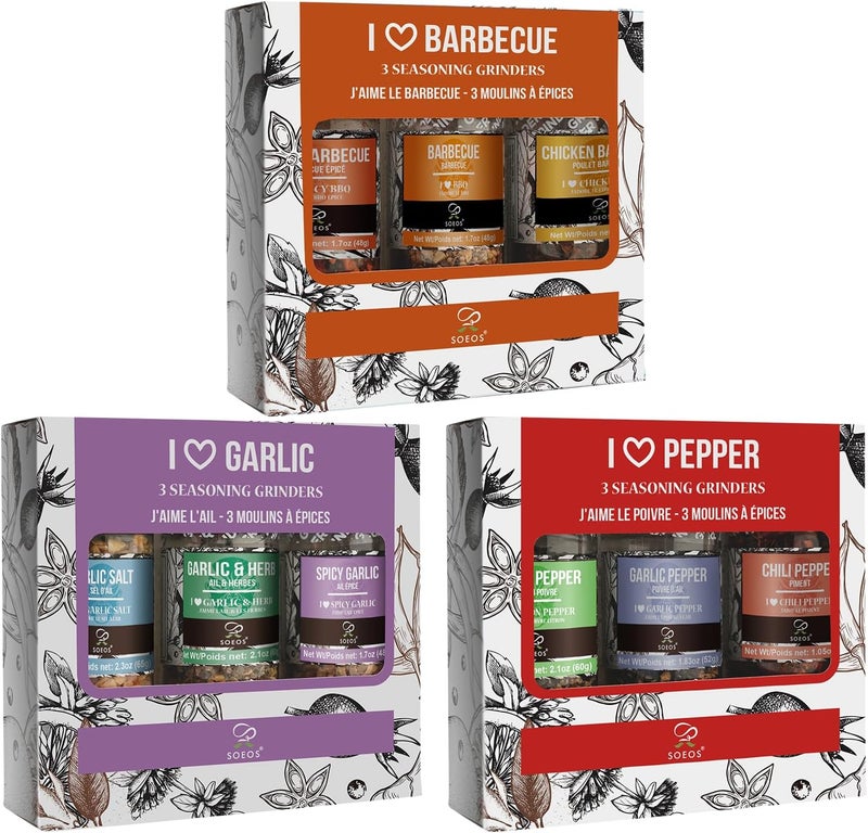 Soeos Spice Seasoning Set of 9 with Grinders - Image 2