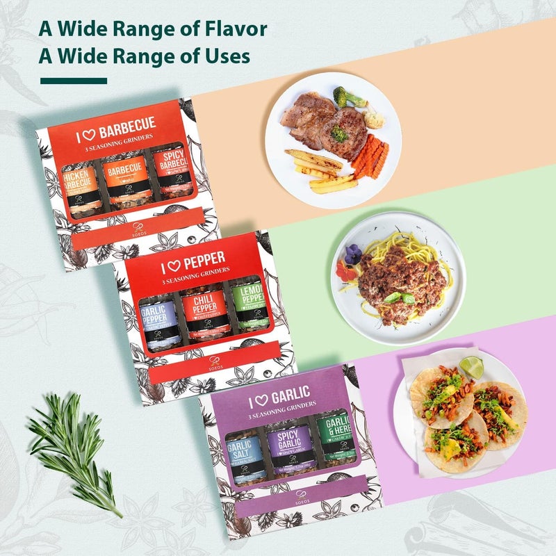 Soeos Spice Seasoning Set of 9 with Grinders - Image 5