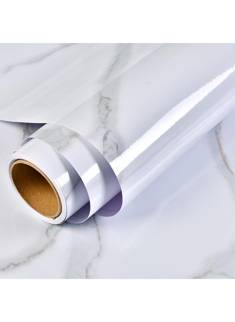 Bluejw Marbling Paper 40X500cm Self-Adhesive Wallpaper Waterproof Gloss Pvc Vinyl Oil Proof Granite Paper For Furniture Cover Surface Countertop Kitchen Shelf Liner - Image 1