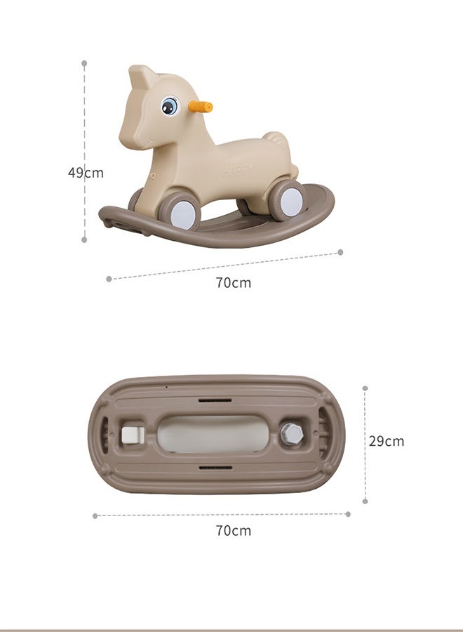 Children's Rocking Horse Toy, 2 in 1 Baby Children's Rocking Horse, Coasting Car, Detachable Balance Plate And Silent Wheel, Anti-Slip Strip, Suitable For 1-6 Years Old Children (pink) - Image 2